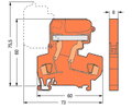 2-Leiter-Trennklemme,für Tragschiene 35 x 15 und 35 x 7,5,4 mm²,orange