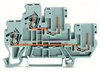 1-Leiter/1-Pin-Doppelstock-Basisklemme Durchgangs-/Durchgangsklemme 2,5 mm² grau
