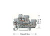 1-Leiter/1-Pin-Doppelstock-Basisklemme Durchgangs-/Durchgangsklemme 2,5 mm² grau