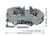 2-Leiter-Verteilereinspeiseklemme 16 mm² seitliche und mittige Beschriftung grau