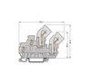 1-Leiter/1-Pin-Doppelstock-Basisklemme Durchgangs-/Durchgangsklemme 2,5 mm² grau