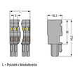1-Leiter-Federleiste,CAGE CLAMP®,4 mm²,grau/blau/grün-gelb