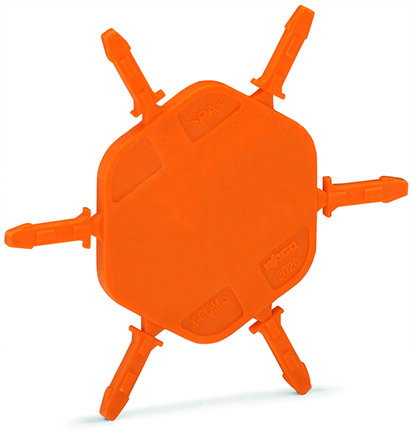 Träger mit 6 Kodierstiften,zur Kodierung der Federleisten,für Basisklemmen,orange
