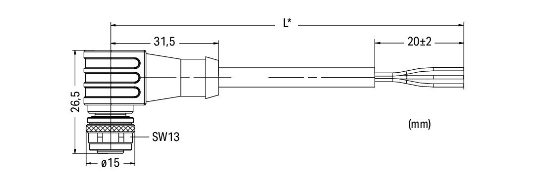 Sensor-/Aktorleitung,M12A-Buchse, winklig,5-polig – Bild 2 von 4
