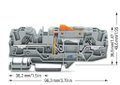 Erdleiter-Trennklemme,mit Prüfmöglichkeit,mit Trennmesserhalter, orange,grau