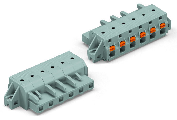 1-Leiter-Federleiste,Drücker,Push-in CAGE CLAMP®,grau
