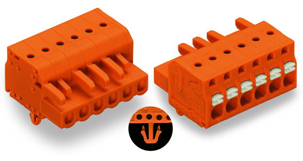 1-Leiter-Federleiste,Drücker,Push-in CAGE CLAMP®,orange