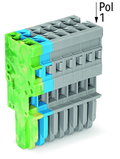 1-Leiter-Federleiste,CAGE CLAMP®,4 mm²,grau/blau/grün-gelb