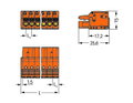 1-Leiter-Federleiste,Drücker,Push-in CAGE CLAMP®,orange