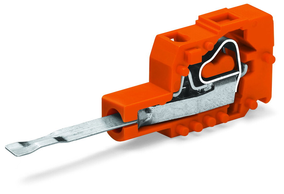Prüfsteckermodul mit Kontaktzunge,Rastermaß 5,08 mm / 0.2 in,orange