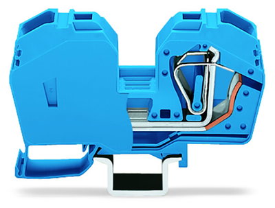 2-Leiter-Durchgangsklemme 35 mm² mit integrierter Abschlussplatte blau