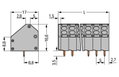 2-Leiter-Leiterplattenklemme,1,5 mm²,Rastermaß 5 mm,grau