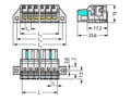 1-Leiter-Federleiste,Drücker,Push-in CAGE CLAMP®,lichtgrau