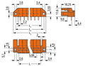 THT-Federleiste,abgewinkelt,Rastermaß 5,08 mm,orange