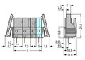 THT-Federleiste,gerade,Rastermaß 7,5 mm,grau