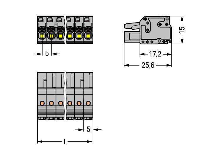 1-Leiter-Federleiste,Drücker,Push-in CAGE CLAMP®,grau – Bild 2 von 2