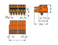 1-Leiter-Federleiste,Drücker,Push-in CAGE CLAMP®,orange
