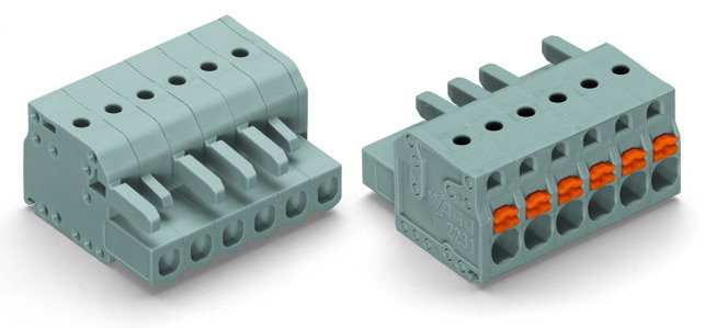 1-Leiter-Federleiste,Drücker,Push-in CAGE CLAMP®,grau