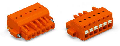 1-Leiter-Federleiste Drücker Push-in CAGE CLAMP® orange