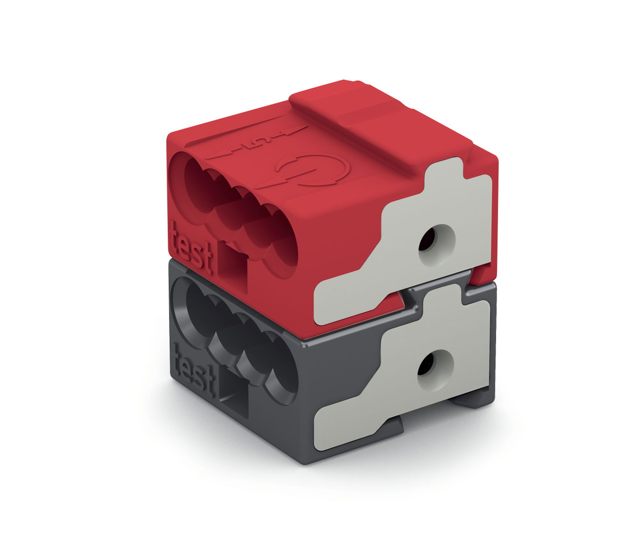 4-Leiter-Buchsenklemme,PUSH WIRE®,Ø 0,8 mm,dunkelgrau/rot – Bild 2 von 3