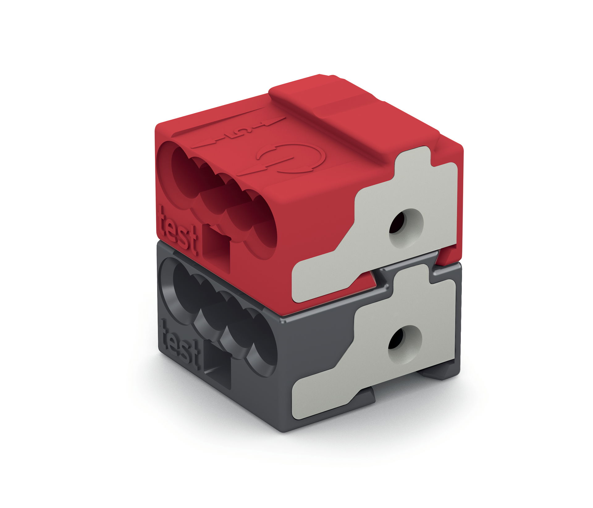 4-Leiter-Buchsenklemme,PUSH WIRE®,Ø 0,8 mm,dunkelgrau/rot – Bild 2 von 3