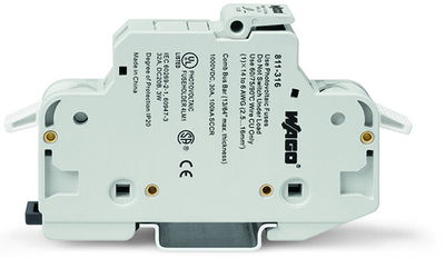 2-Leiter-Sicherungshalter für Rundsicherungen 10 x 38 mm  13/32" x 11/2" 2-polig lichtgrau