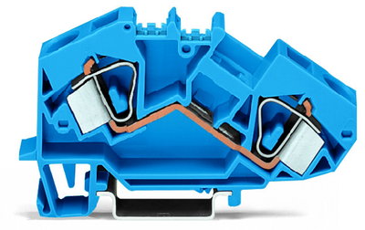 2-Leiter-Durchgangsklemme 16 mm² mittige Beschriftung blau