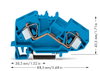 2-Leiter-Durchgangsklemme 16 mm² mittige Beschriftung blau