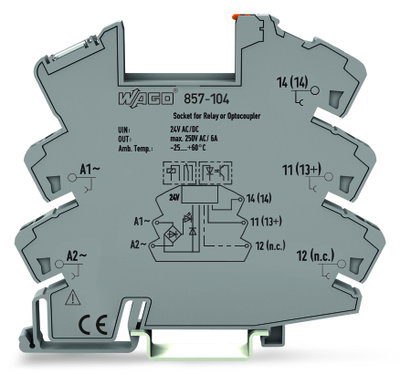 Relaissockel Eingangsnennspannung AC/DC 24 V für Elementarrelais, 5 mm
