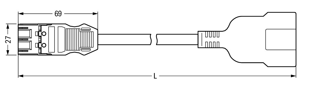 Konfektionierte Übergangsleitung,Eca,Stecker/SCHUKO-Kupplung,weiß – Bild 2 von 2