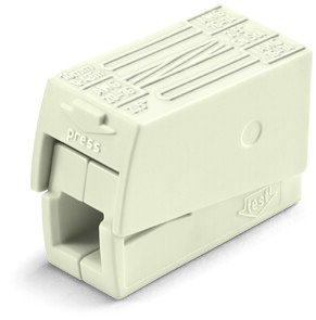 2-Leiter-Leuchtenklemme,Drücker Leuchtenseite,Leuchtenseite: für alle Leiterarten,weiß