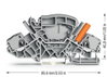 2-Leiter-Durchgangsklemme 6 mm² mit berührungssicherer Prüfbuchse grau