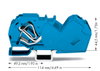 2-Leiter-Durchgangsklemme 35 mm² mit integrierter Abschlussplatte blau