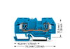 2-Leiter-Durchgangsklemme 6 mm² für Anwendungen Ex i geeignet blau