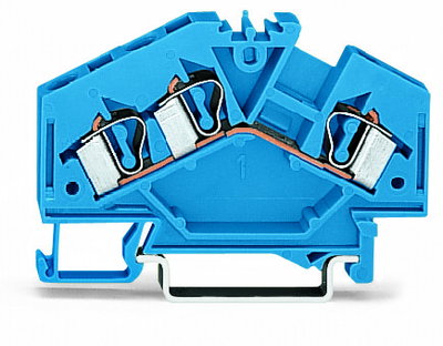 3-Leiter-Durchgangsklemme 4 mm² für Anwendungen Ex i geeignet blau