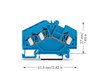 3-Leiter-Durchgangsklemme 4 mm² für Anwendungen Ex i geeignet blau