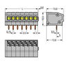 Leiterplattenklemme Drücker 1,5 mm² grau