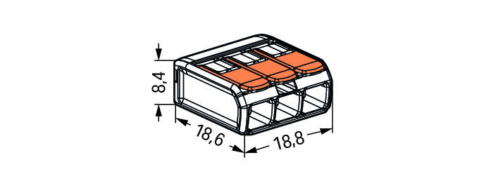 Verbindungsklemme mit Hebeln,für alle Leiterarten,max. 4 mm²,transparent – Bild 7 von 7