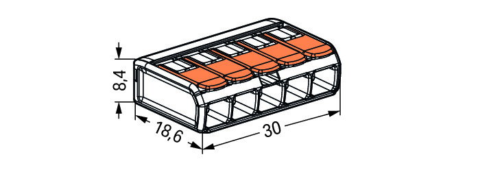 Verbindungsklemme mit Hebeln,für alle Leiterarten,max. 4 mm²,transparent – Bild 7 von 7