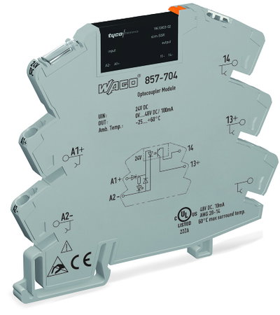 Solid-State-Relaismodul Eingangsnennspannung DC 24 V Ausgangsspannungsbereich DC 0 … 48 V grau