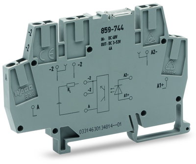 Optokopplermodul,Eingangsnennspannung DC 12 … 48 V,Ausgangsspannungsbereich DC 3 ... 53 V,grau