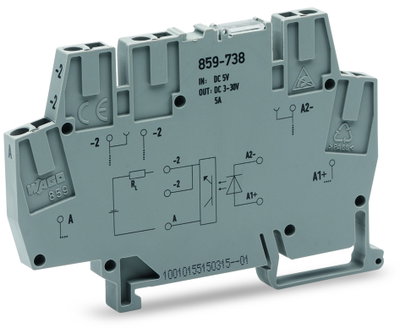 Optokopplermodul,Eingangsnennspannung DC 5 V,Ausgangsspannungsbereich DC 3 … 30 V,grau