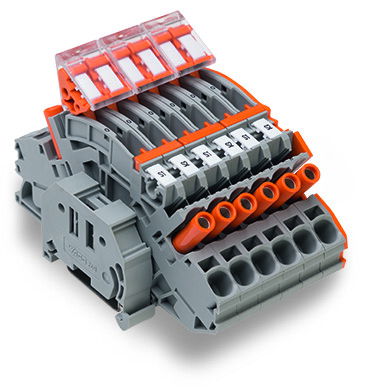 Klemmenblock für Stromwandlerschaltung mehrfarbig