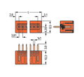 THT-Stiftleiste,Lötstift 1,0 x 1,0 mm,gerade,orange