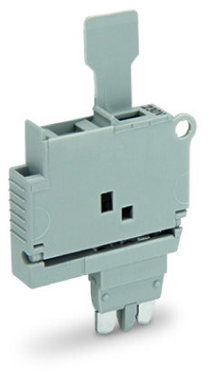 Sicherungsstecker,mit Lasche,für G-Sicherungseinsatz 5 x 20 mm,grau