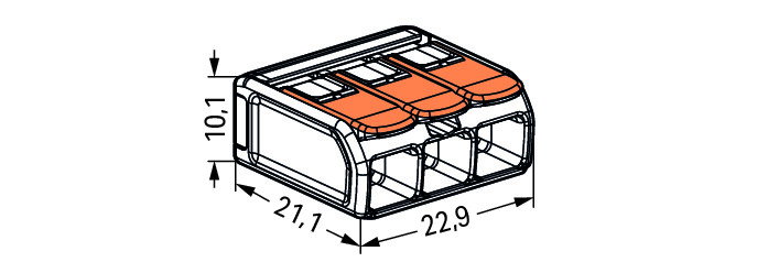 Verbindungsklemme mit Hebeln,für alle Leiterarten,max. 6 mm²,transparent – Bild 7 von 7