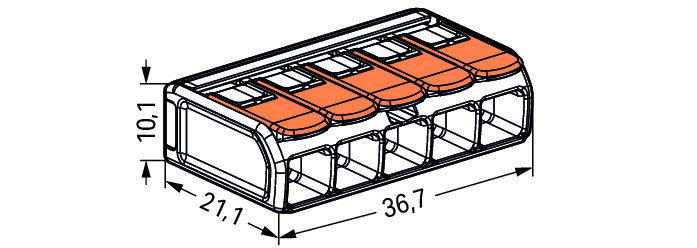 Verbindungsklemme mit Hebeln,für alle Leiterarten,max. 6 mm²,transparent – Bild 7 von 7