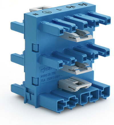5-fach-Verteiler 5-polig Kod. I blau