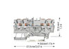 4-Leiter-Durchgangsklemme mit Drücker 1 mm² grau