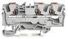 3-Leiter-Durchgangsklemme mit Drücker 6 mm² grau